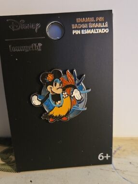 Disney Minnie Mouse Birds Of Paradise Floral Hula Enamel Pin